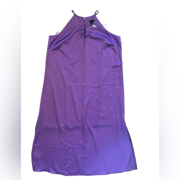 NWT Ann Taylor Women's Midi Purple Silky Halter Sheath Dress Keyhole Size SP - Picture 5 of 9